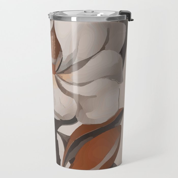 Vintage Magnolia Blossom Botanical Floral Print Travel Mug Gallery Image 2