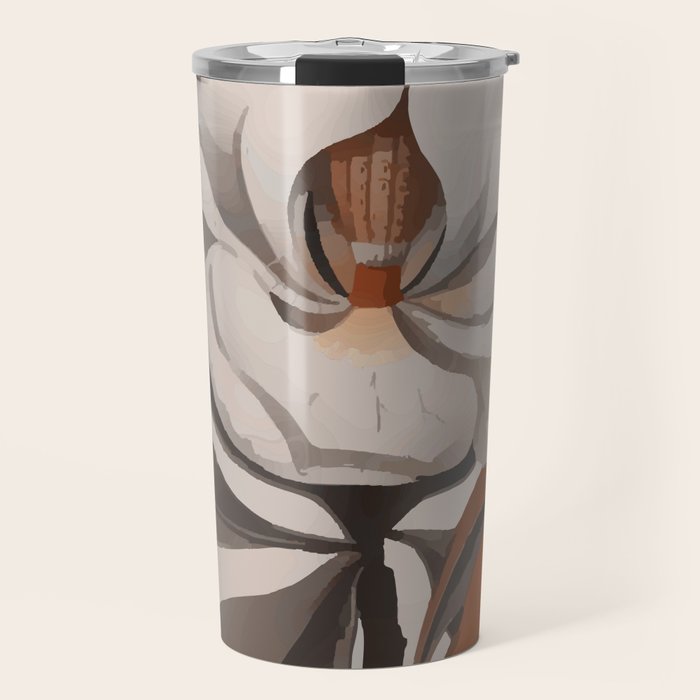 Vintage Magnolia Blossom Botanical Floral Print Travel Mug Gallery Image 1