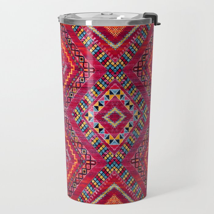Rose Oasis: Vintage Bohemian Geometric Heritage Travel Mug Gallery Image 2