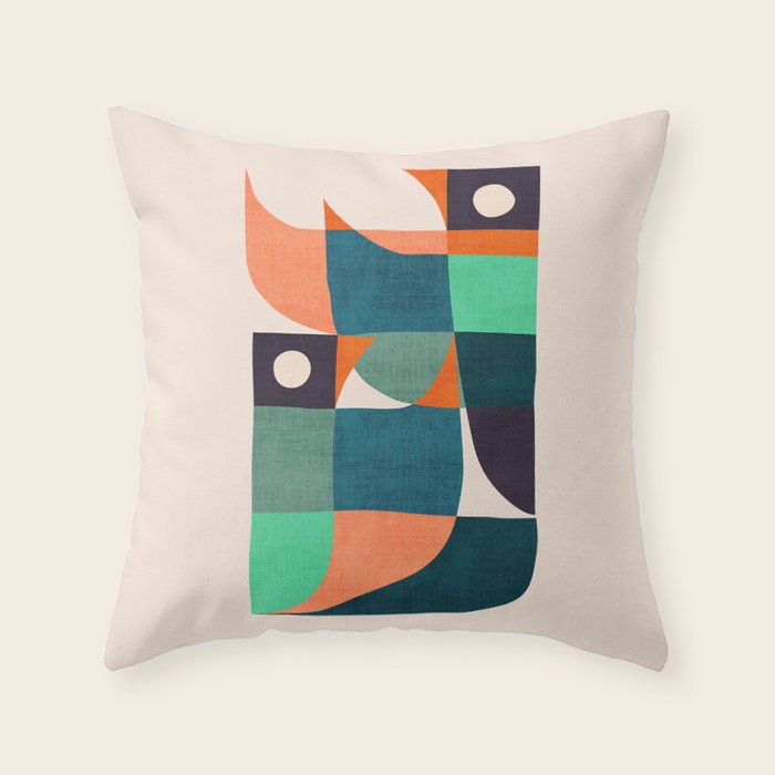 Two birds dancing Throw Pillow Gallery Image 1