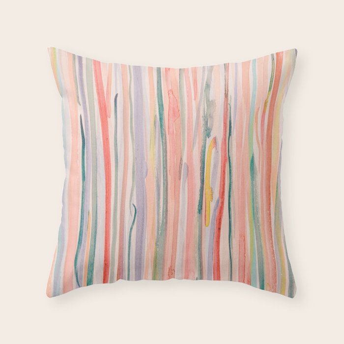 Loose Watercolor Lines 1 Throw Pillow Gallery Image 1