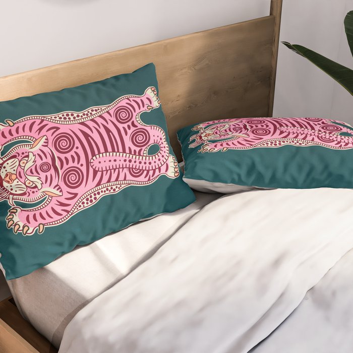 King Of The Jungle 02: Pink Tiger Edition Pillow Sham Gallery Image 2