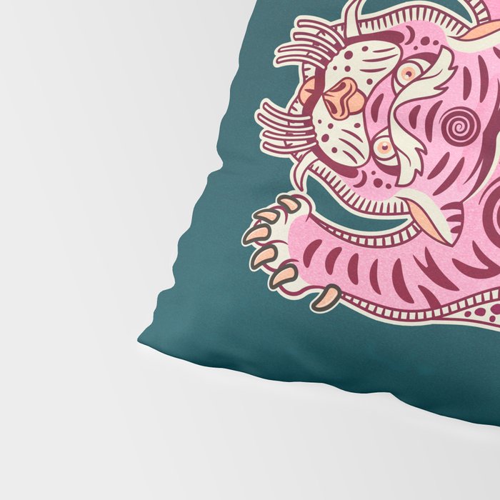 King Of The Jungle 02: Pink Tiger Edition Pillow Sham Gallery Image 4