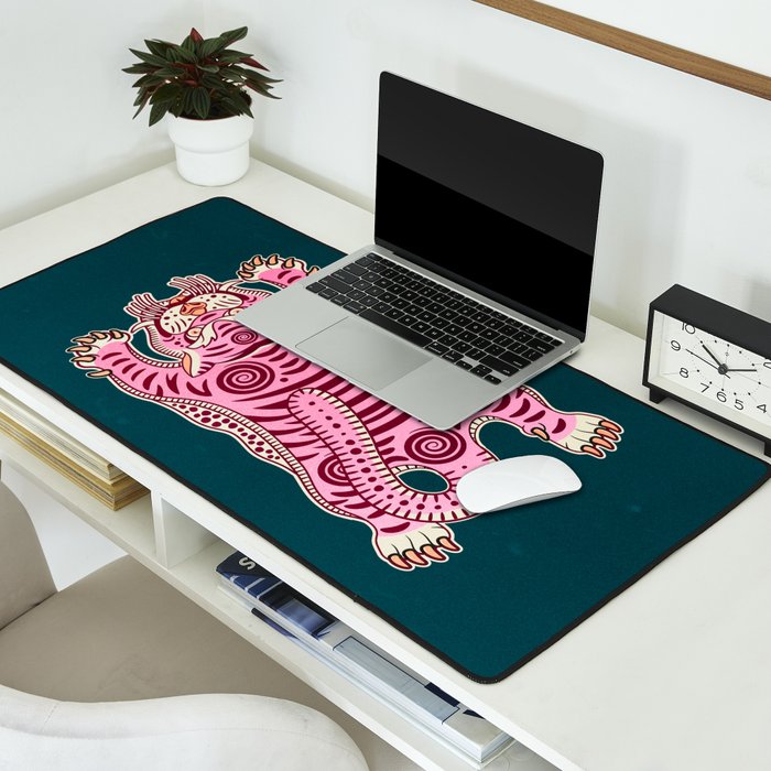 King Of The Jungle 02: Pink Tiger Edition Desk Mat Gallery Image 2