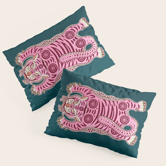 King Of The Jungle 02: Pink Tiger Edition Pillow Sham Gallery Image 3