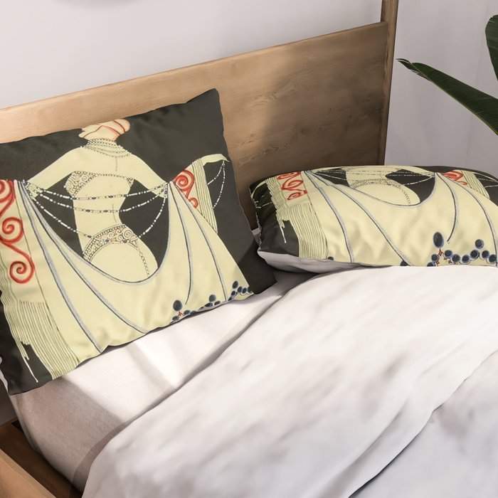 âThe Jewelled Gownâ Art Deco by J Carlos Pillow Sham Gallery Image 2