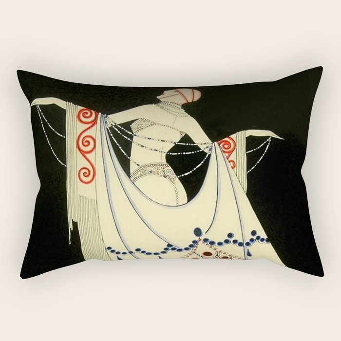 âThe Jewelled Gownâ Art Deco by J Carlos Rectangular Pillow Gallery Image 1