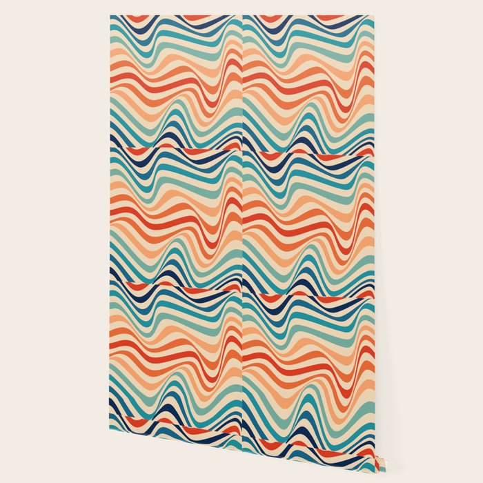 Retro 70s Color Palette | Optical Wave Illusion Wallpaper Gallery Image 2