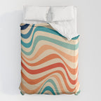 Retro 70s Color Palette | Optical Wave Illusion Duvet Cover Gallery Image 6