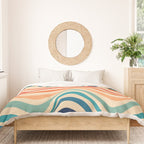 Retro 70s Color Palette | Optical Wave Illusion Duvet Cover Gallery Image 3