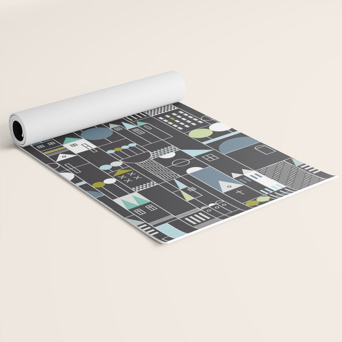 City life blocks moonless night Yoga Mat Gallery Image 2