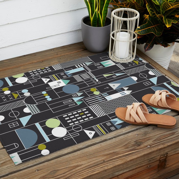 City life blocks moonless night Outdoor Rug Gallery Image 2