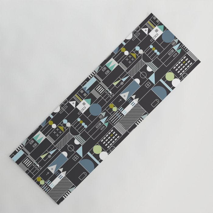 City life blocks moonless night Yoga Mat Gallery Image 1