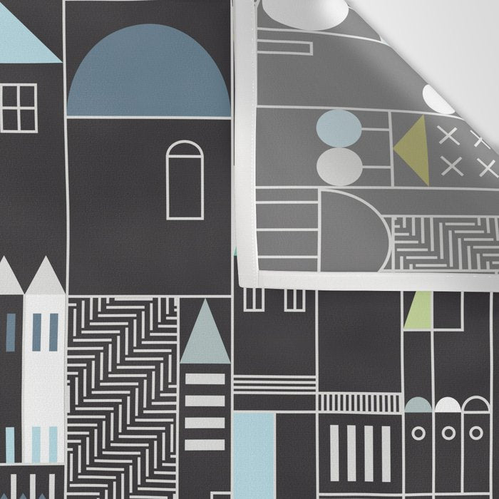 City life blocks moonless night Wall Tapestry Gallery Image 3