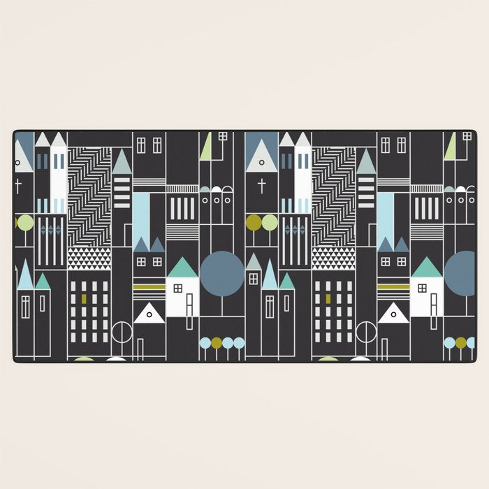 City life blocks moonless night Desk Mat Gallery Image 3