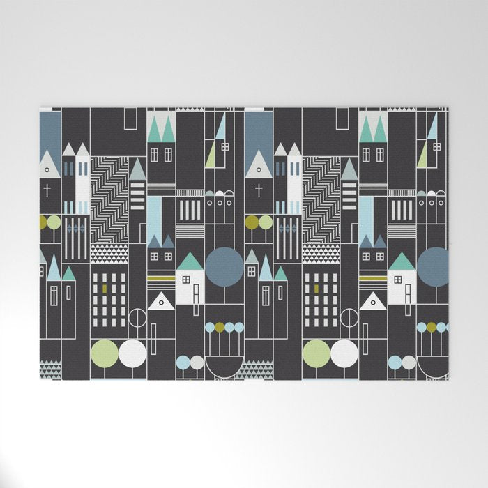 City life blocks moonless night Welcome Mat Gallery Image 1