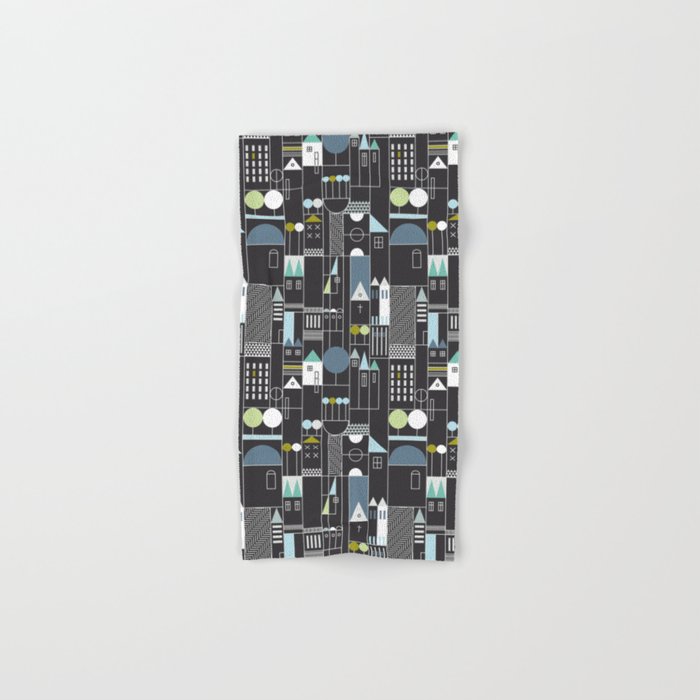 City life blocks moonless night Bath Towel Gallery Image 1