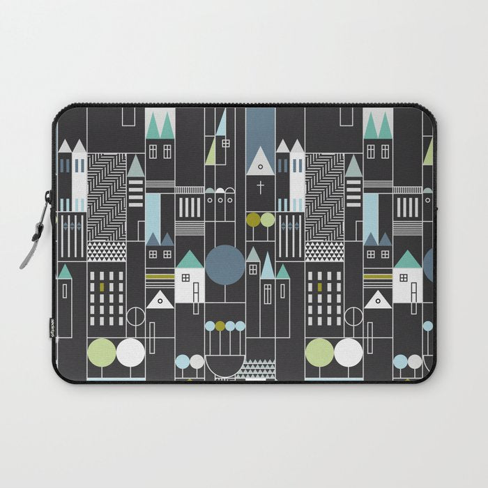 City life blocks moonless night Laptop Sleeve Gallery Image 1