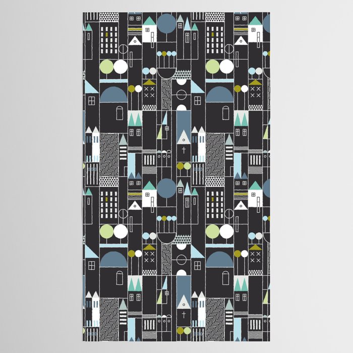 City life blocks moonless night Tablecloth Gallery Image 2