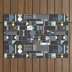 City life blocks moonless night Outdoor Rug Gallery Image 1