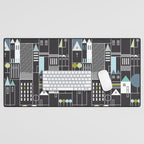 City life blocks moonless night Desk Mat Gallery Image 1