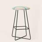 Abstract Pastel Rainbow Lines Stool Gallery Image 1