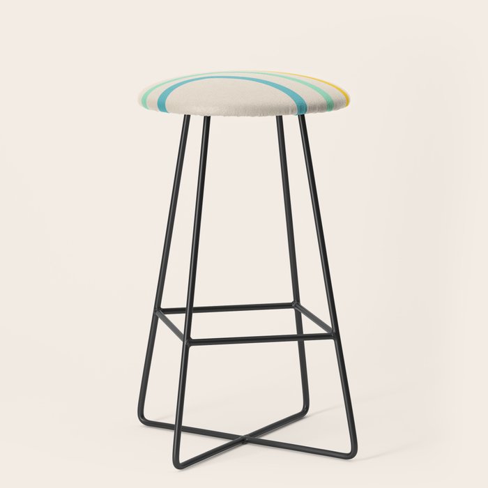 Abstract Pastel Rainbow Lines Stool Gallery Image 1
