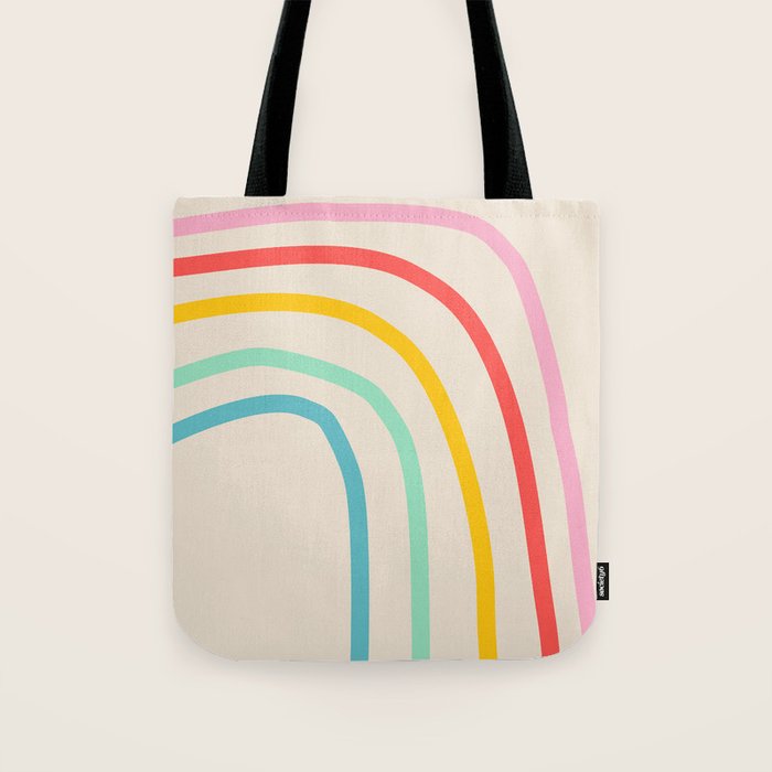 Abstract Pastel Rainbow Lines Tote Bag Gallery Image 1