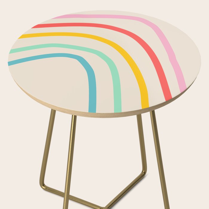Abstract Pastel Rainbow Lines Side Table Gallery Image 2