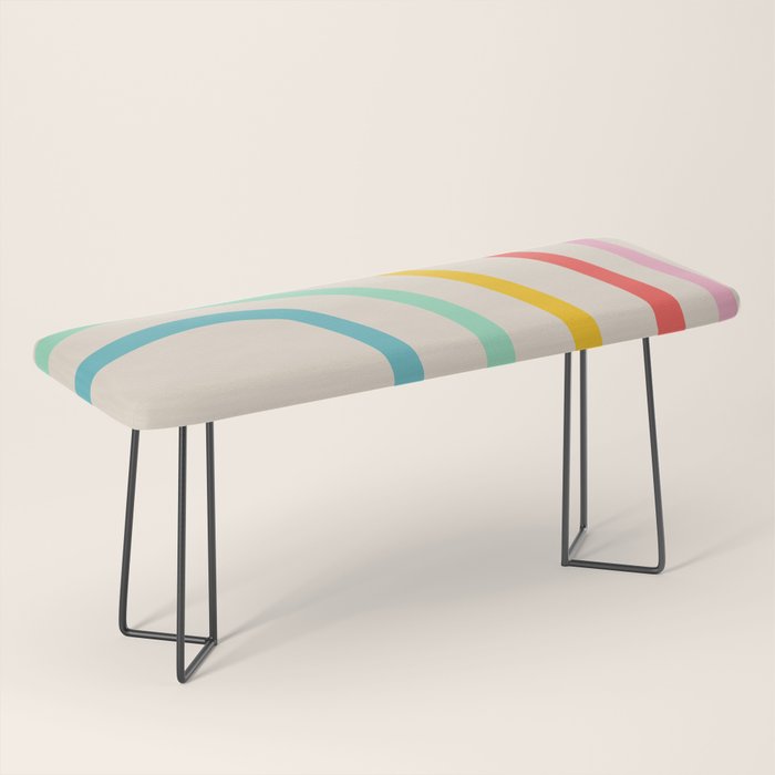 Abstract Pastel Rainbow Lines Bench Gallery Image 1