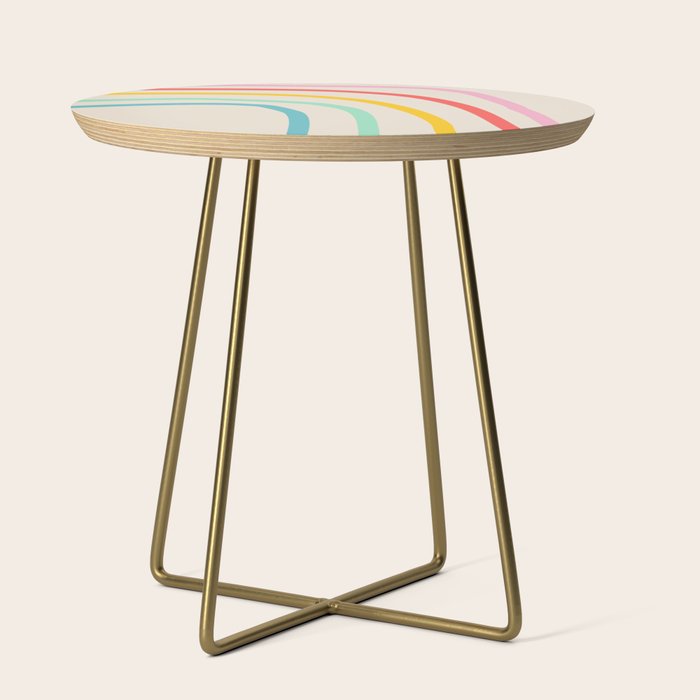 Abstract Pastel Rainbow Lines Side Table Gallery Image 1