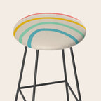 Abstract Pastel Rainbow Lines Stool Gallery Image 2