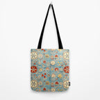 Antique Uzbekistan Blue Ground Suzani Tote Bag Gallery Image 2