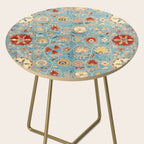 Antique Uzbekistan Blue Ground Suzani Side Table Gallery Image 2