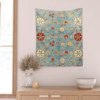 Antique Uzbekistan Blue Ground Suzani Wall Tapestry Gallery Image 2