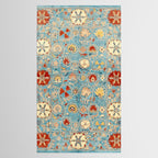 Antique Uzbekistan Blue Ground Suzani Tablecloth Gallery Image 2