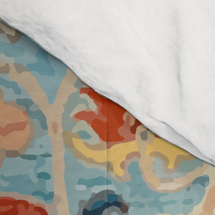 Antique Uzbekistan Blue Ground Suzani Comforter Gallery Image 4