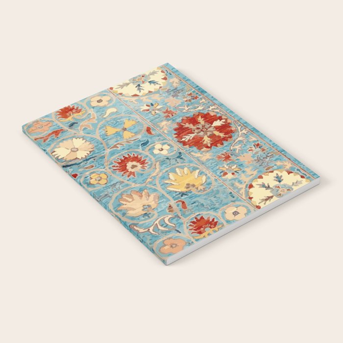 Antique Uzbekistan Blue Ground Suzani Notebook Gallery Image 2