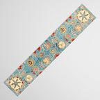Antique Uzbekistan Blue Ground Suzani Table Runner Gallery Image 3