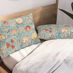 Antique Uzbekistan Blue Ground Suzani Pillow Sham Gallery Image 2