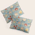 Antique Uzbekistan Blue Ground Suzani Pillow Sham Gallery Image 3