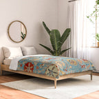 Antique Uzbekistan Blue Ground Suzani Comforter Gallery Image 2