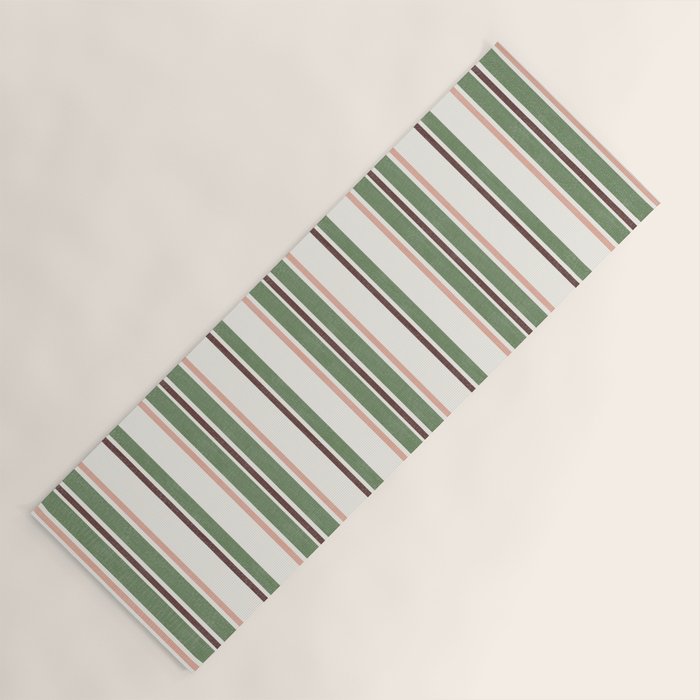 Daybed Stripe Ivory Green Multi Yoga Mat Gallery Image 1