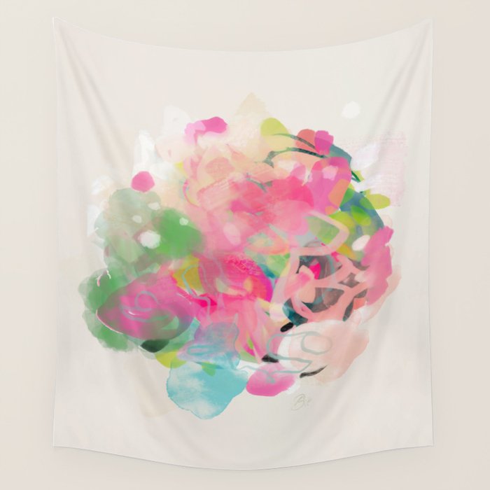 floral abstract bouquet Wall Tapestry Gallery Image 4