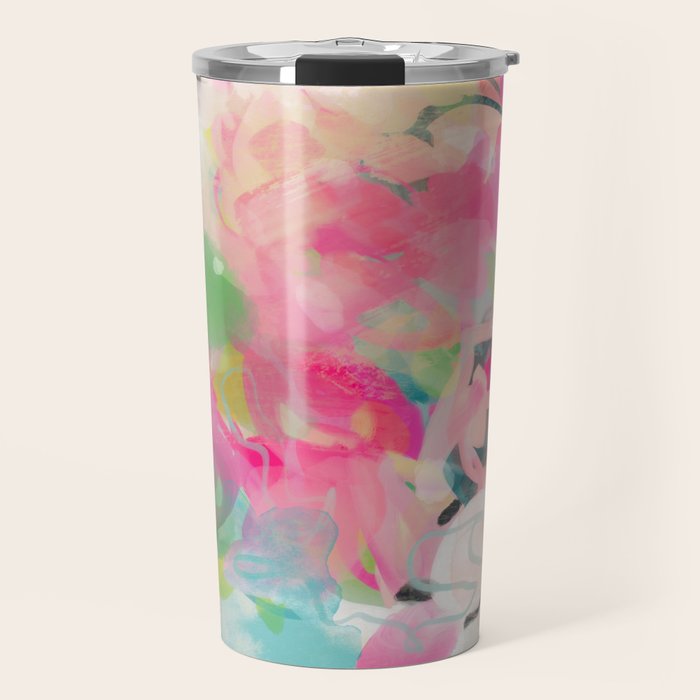 floral abstract bouquet Travel Mug Gallery Image 1