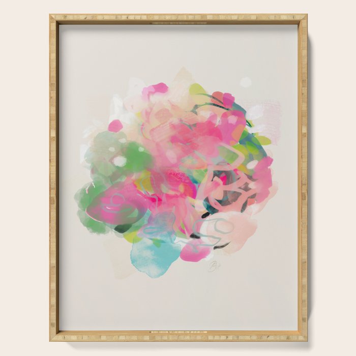 floral abstract bouquet Serving Tray Gallery Image 1