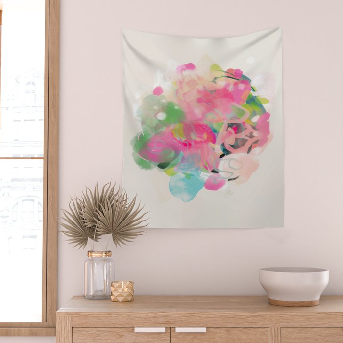floral abstract bouquet Wall Tapestry Gallery Image 2