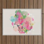 floral abstract bouquet Outdoor Rug Gallery Image 1