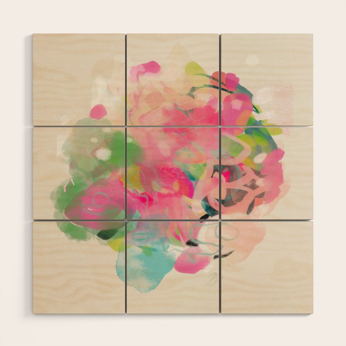 floral abstract bouquet Wood Wall Art Gallery Image 1