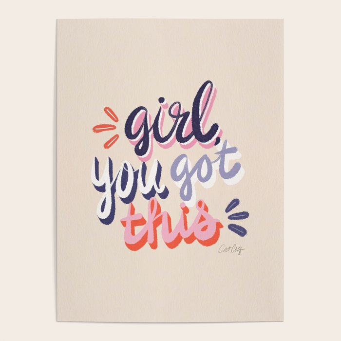 Girl You Got This - Navy & Red Palette Poster Gallery Image 1